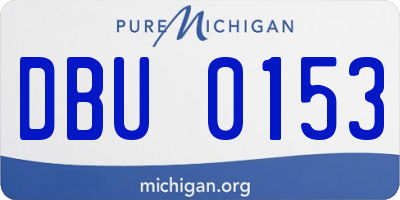 MI license plate DBU0153