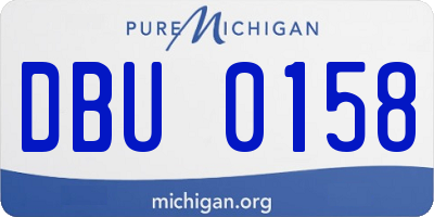 MI license plate DBU0158
