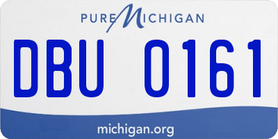 MI license plate DBU0161