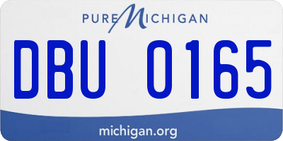 MI license plate DBU0165