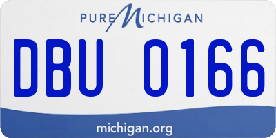 MI license plate DBU0166
