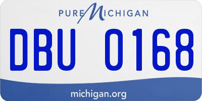 MI license plate DBU0168
