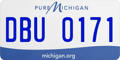 MI license plate DBU0171