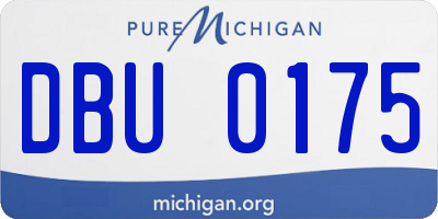 MI license plate DBU0175