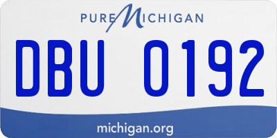 MI license plate DBU0192