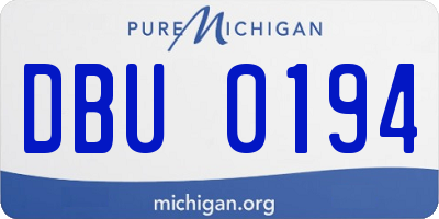 MI license plate DBU0194