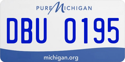 MI license plate DBU0195