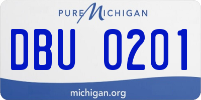 MI license plate DBU0201