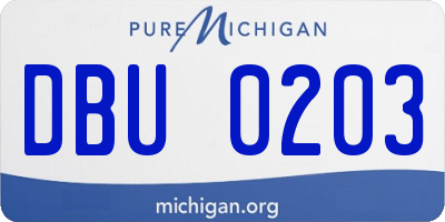 MI license plate DBU0203