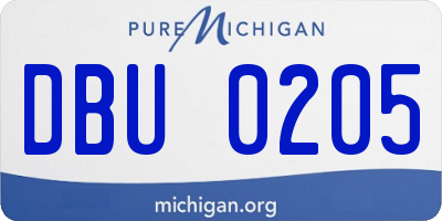 MI license plate DBU0205