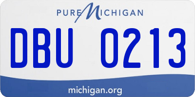 MI license plate DBU0213