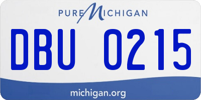 MI license plate DBU0215