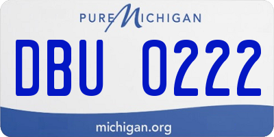 MI license plate DBU0222