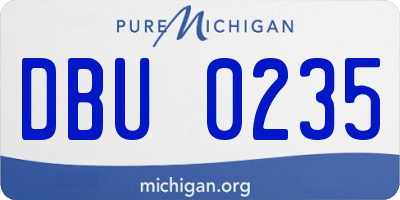 MI license plate DBU0235
