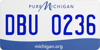 MI license plate DBU0236