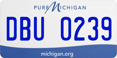 MI license plate DBU0239