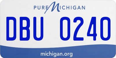MI license plate DBU0240