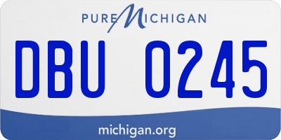 MI license plate DBU0245