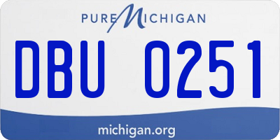 MI license plate DBU0251