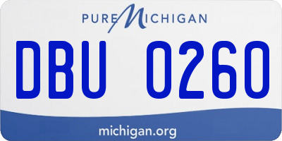 MI license plate DBU0260