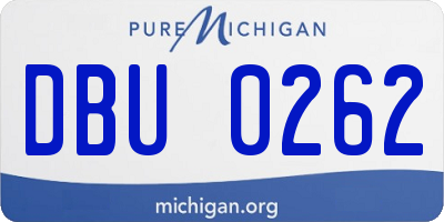 MI license plate DBU0262
