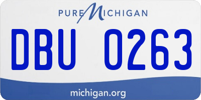 MI license plate DBU0263