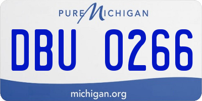 MI license plate DBU0266