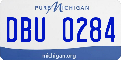 MI license plate DBU0284