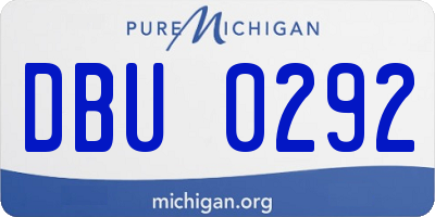 MI license plate DBU0292