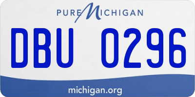 MI license plate DBU0296