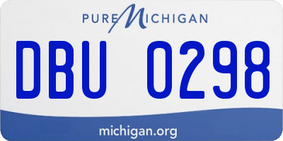 MI license plate DBU0298