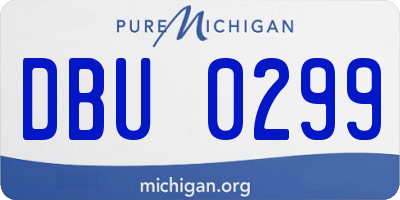 MI license plate DBU0299