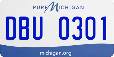 MI license plate DBU0301