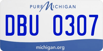MI license plate DBU0307