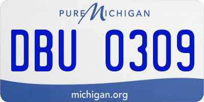 MI license plate DBU0309