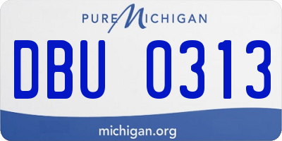 MI license plate DBU0313