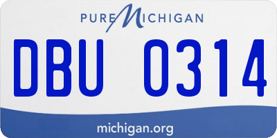 MI license plate DBU0314