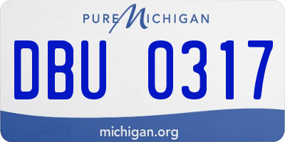MI license plate DBU0317
