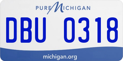 MI license plate DBU0318