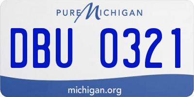 MI license plate DBU0321