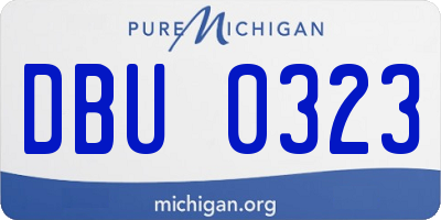 MI license plate DBU0323