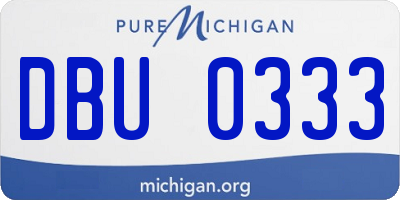 MI license plate DBU0333