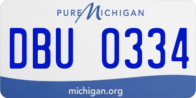 MI license plate DBU0334