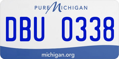 MI license plate DBU0338