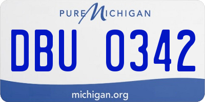 MI license plate DBU0342