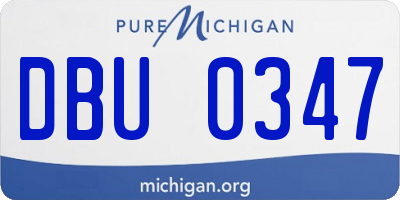 MI license plate DBU0347