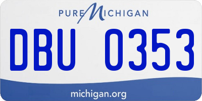 MI license plate DBU0353