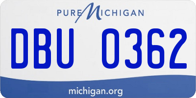 MI license plate DBU0362