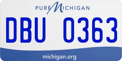 MI license plate DBU0363