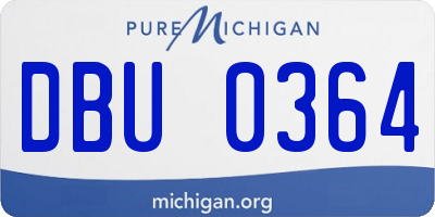 MI license plate DBU0364